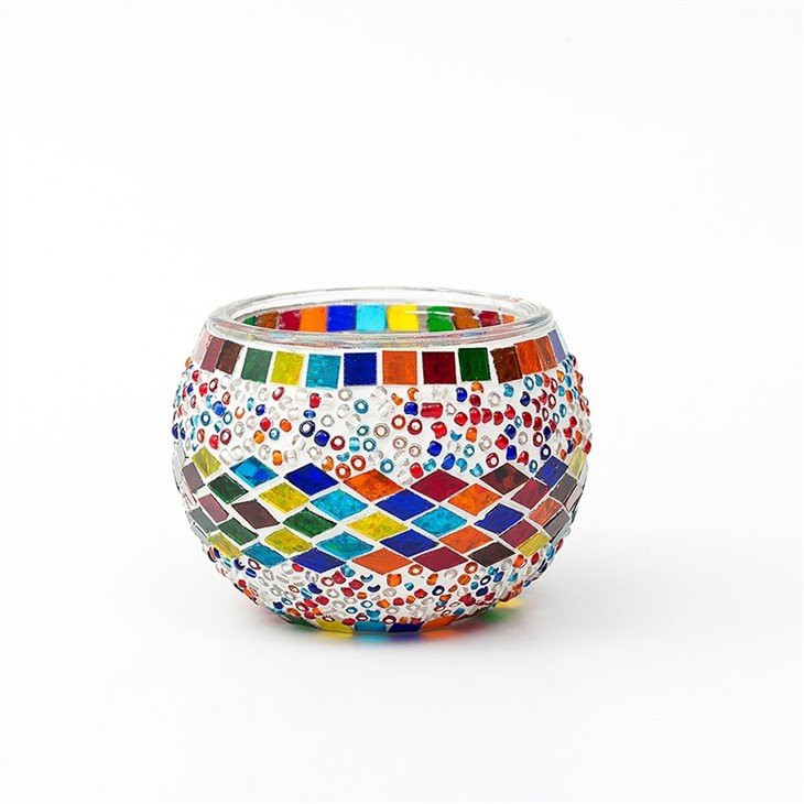 DIY Mosaic Glass Candle Holder