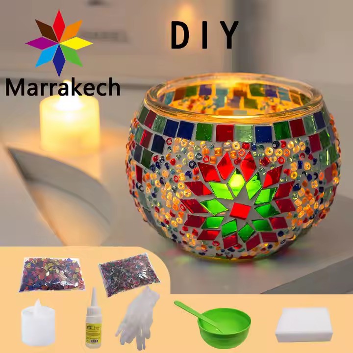DIY Mosaic Glass Candle Holder